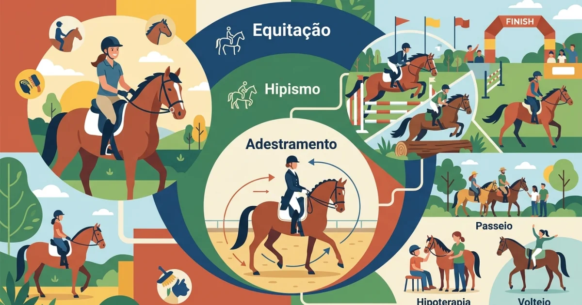 Diferença entre equitação, hipismo e adestramento: entenda os termos sem complicação